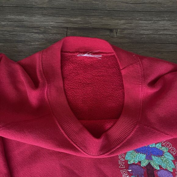 Vtg San Diego Zoo Wild Animal Park Crewneck Sweatshirt Front Back Logo Men M EUC - Picture 4 of 8